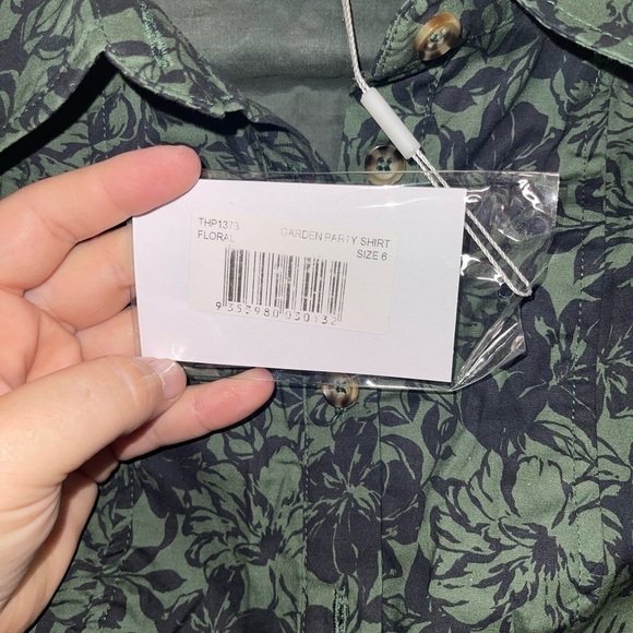 NWT THIRD FORM Garden Party Button Down Top Cutout Open Back Size US 6 - Picture 11 of 12